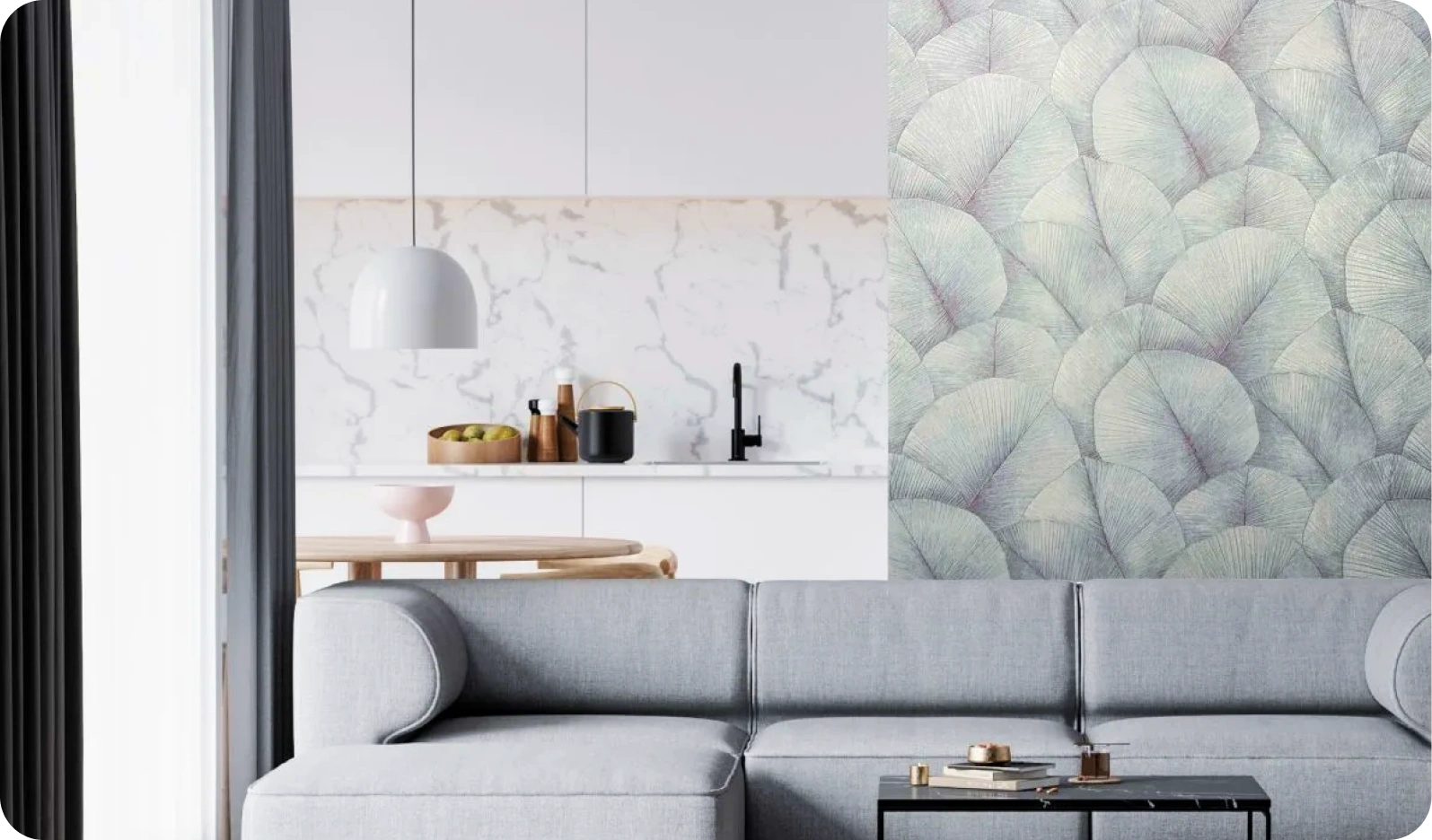 Big leaf with simple blue and grey color